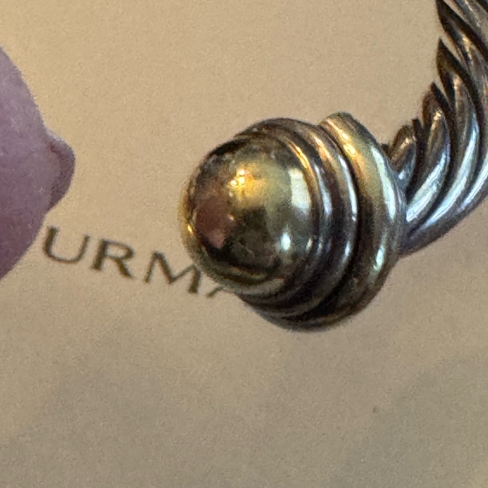 David Yurman 7mm bracelet 585 14kt Gold Cable Cuff no dents ! Fits up to 7” - Picture 4 of 10